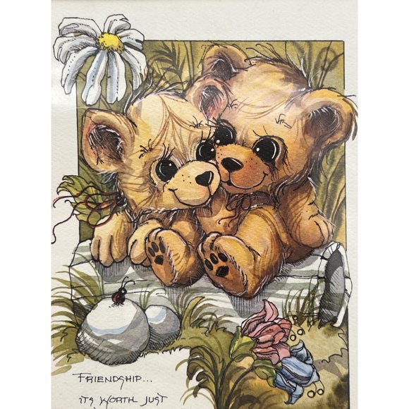 Vintage Jody Bergsma Limited Edition Bears Mixed Media Signed Numbered 1833/7500 - Picture 3 of 7